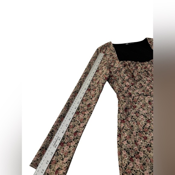 Zara Rose Floral Print Mini Dress Medium - Picture 13 of 15